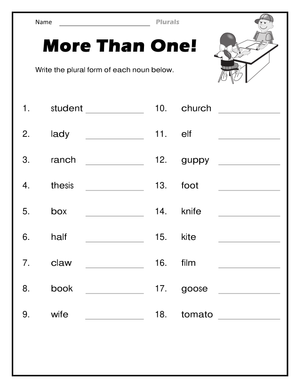 Plural Nouns Worksheet | Grade 2-3 Essential Practice