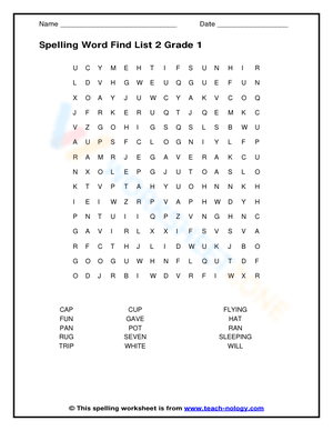 Spelling Word Find