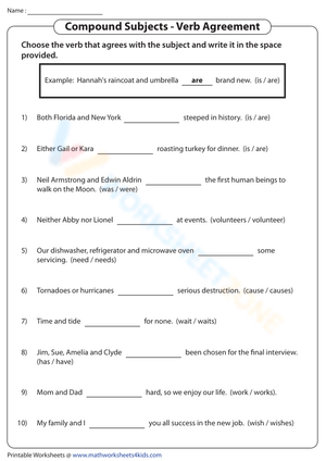 Using Compound Subjects with Verbs Correctly