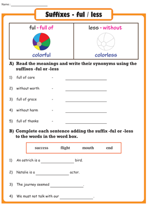 Master Suffixes 'ful' and 'less'