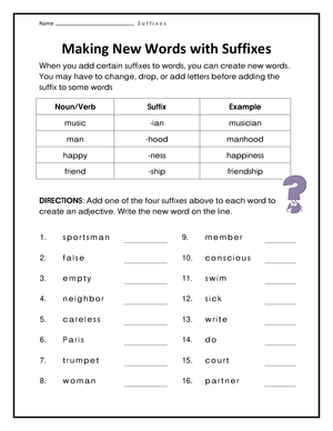 Essential Suffixes Worksheet | Grade 3-4 Vocabulary Ready