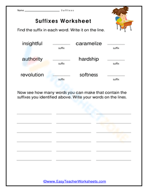 Essential Suffixes Worksheet | Grade 3 English Aligned