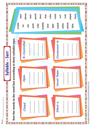 Syllables - Sort