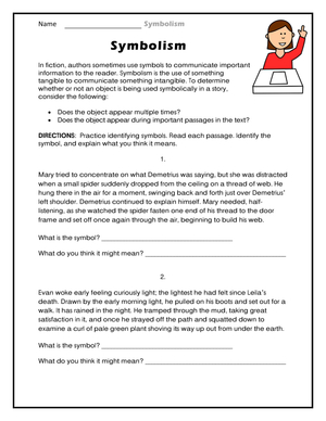 Essential Symbolism Practice Worksheet — Grade 8-9 No-Prep