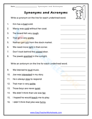 Write the Underlined