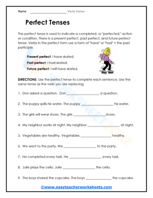 Grade 5 Perfect Tenses — Printable No-Prep Worksheet