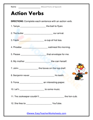 Action Verbs/ Parts of Speech