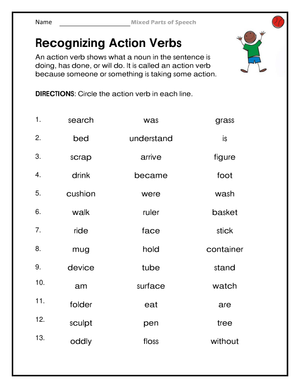 Recognizing Action Verbs in Sentences