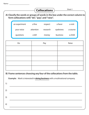 Sort Collocations: Enhance Vocabulary