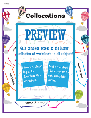 Collocations Chart: Improve Vocabulary