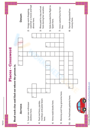 Where am I? Geography Crossword