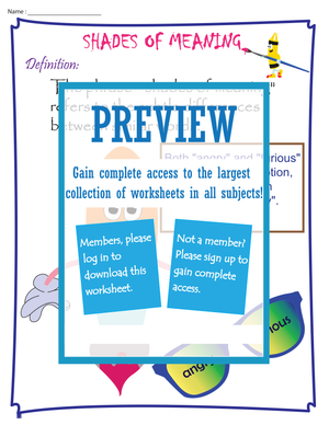 Explore Shades of Meaning with This Chart Worksheet