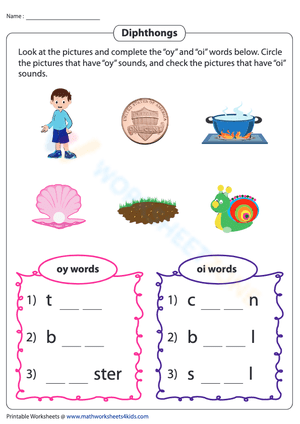 Essential Grade 2 Diphthongs Worksheet: OI and OY Sounds