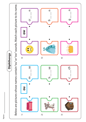 Grade 2 Diphthongs — Printable No-Prep Worksheet