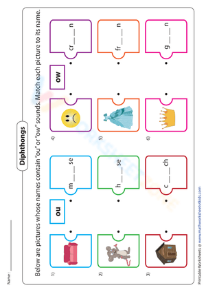 Grade 2 Diphthongs — Printable No-Prep Worksheet