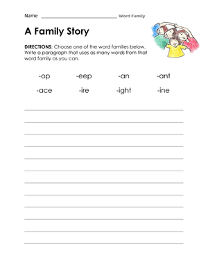 Essential Word Family Worksheet | Grade 1-2 ELA