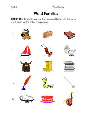 Word Families Worksheet | Essential Grade 1 ELA Practice