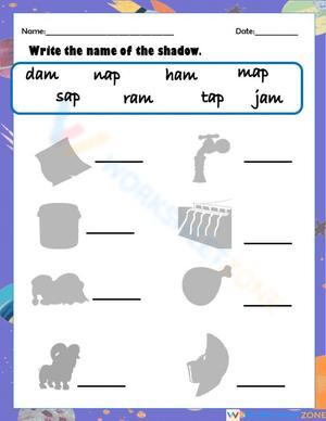 Essential -ap and -am CVC Word Worksheet | Kindergarten