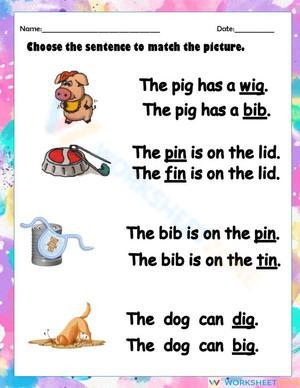Essential Short 'i' CVC Words Worksheet | Grade K-1 Aligned