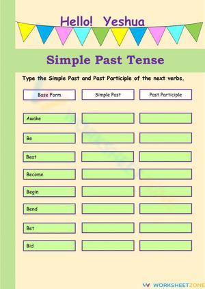 Past of the irregular verbs