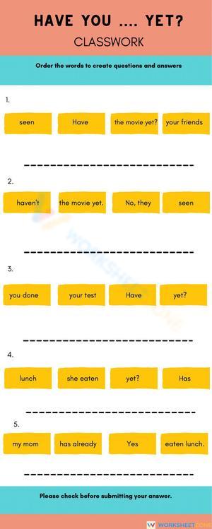 Essential Grade 6 Present Perfect Grammar Worksheet