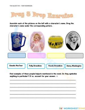 Tony Morrison - The Bluest Eye - Associate object-person with characters