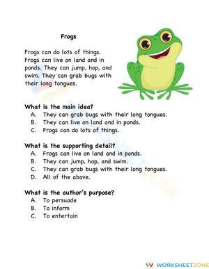 Identifying the Main Idea: Frogs
