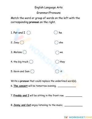 Grammar with Pronoun Exercises