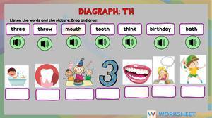 Essential Digraph TH Worksheet | Grade 1 Phonics
