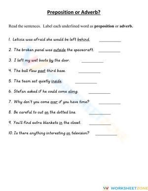 Preposition or Adverb?