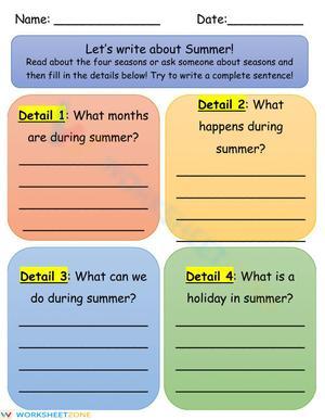 Yellow - Writing summer