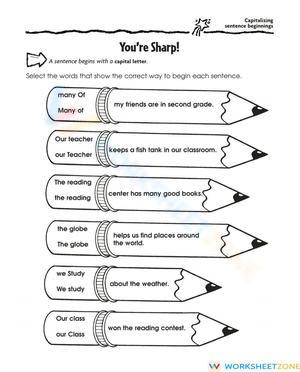 Capitalizing Sentence Beginnings