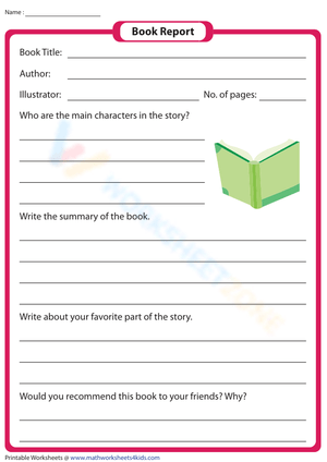 Book Report Worksheet