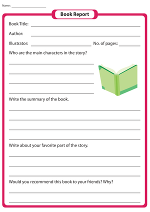 Book Report Worksheet