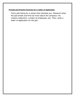 Writing a Letter of Application