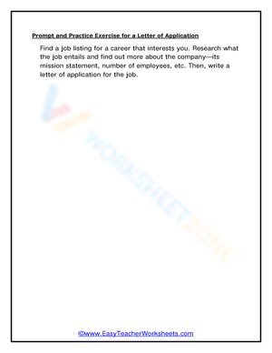 Writing a Letter of Application