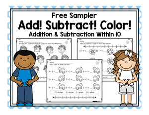 Addition and Subtraction Color by Number Worksheet