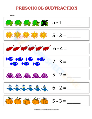 Preschool Subtraction with Objects