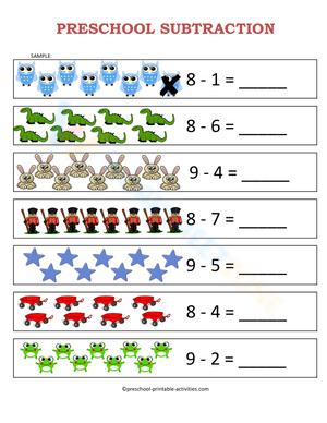 Object Subtraction: 1-Digit Subtraction Practice