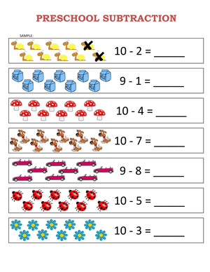 Basic Subtraction: 1-Digit Subtraction with Objects
