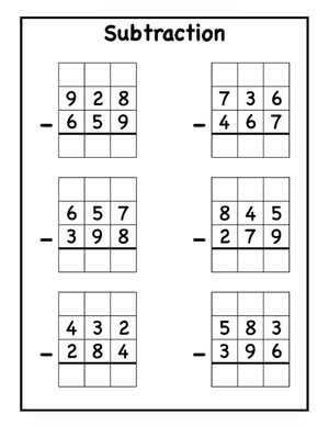 Subtraction Practice: 2-4 Digit Subtraction