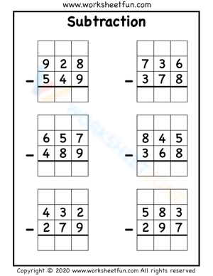 Digit Subtraction: 2-4 Digit Subtraction Practice