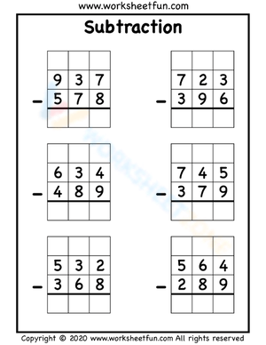 Subtraction Practice: Worksheet for 2-4 Digits