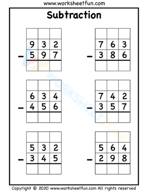 Subtraction Drill: 2-4 Digit Math Practice
