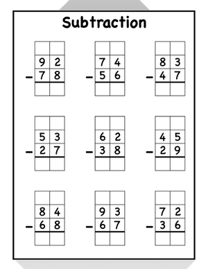 Proficient Subtraction: 2-4 Digit Skill Set