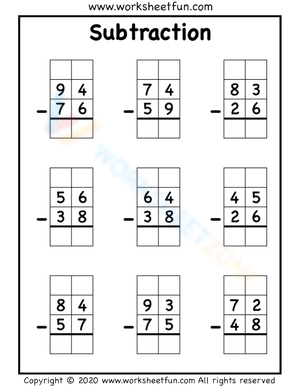 Subtraction Mastery: 2-4 Digit Skill Practice