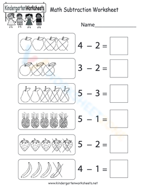 Kindergarten Subtraction Worksheet: Math within 5