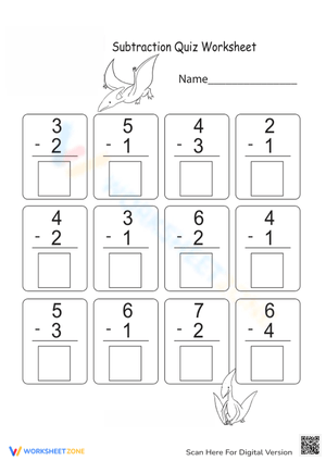 Subtraction Quiz for Early Learners