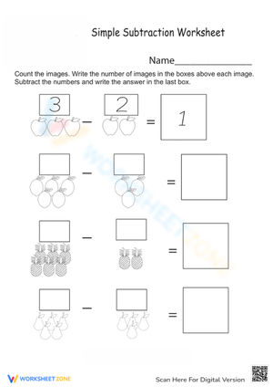 Fruit-Themed Subtraction Practice