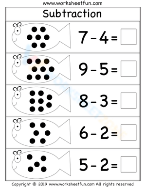 Ladybug Subtraction Practice: Numbers 1-10